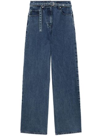 3.1 Phillip Lim belted wide-leg jeans - women - Cotton - 00 - Blue