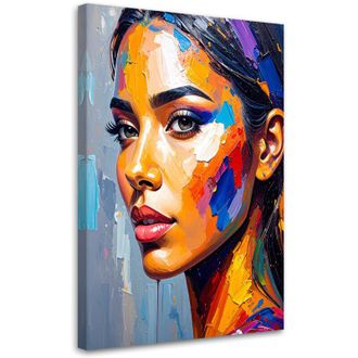 Artgeist Quadro su tela, Volto di bella donna dipinto - 70x100