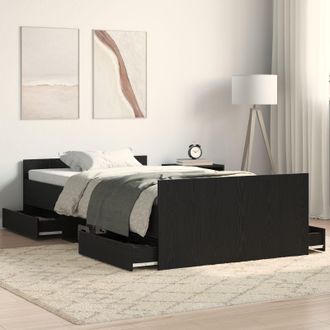 Berkfield Home Bed Frame without Mattress Black Oak 90x190 cm Engineered Wood