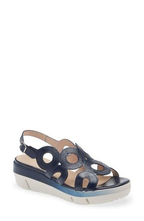 Wonders Slingback Platform Slide Sandal in Lack Baltic at Nordstrom, Size 9.5-10Us