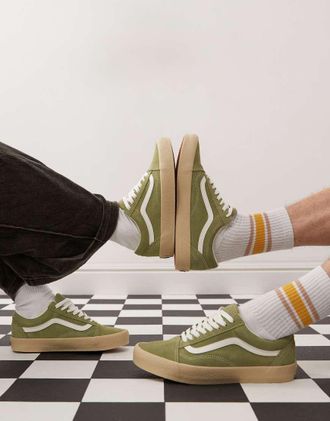 Vans Old Skool - Sneakers verdi con suola in para-Verde