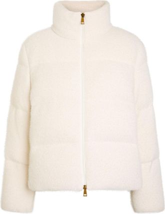 Moncler Mornas Padded Bouclé Jacket - Ivory - 4 (UK 16 / XL)
