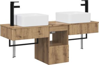 vidaXL Juego De Muebles De Ba&ntilde;o 3 Uds. Roble Artisan 53 X 35 X 39 Cm Vidaxl