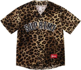 SUPREME Velvet Baseball Jersey Leopard SS25KN69-LEOPARD