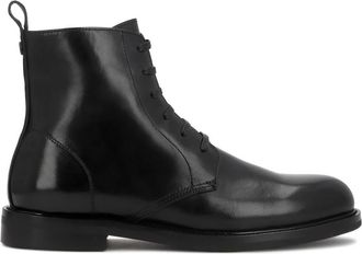 Kazar Minimalistische enkellaarsjes met platte zool - Heren - Veterlaarzen - Zwart - 40 EU - Leer - Schoenen