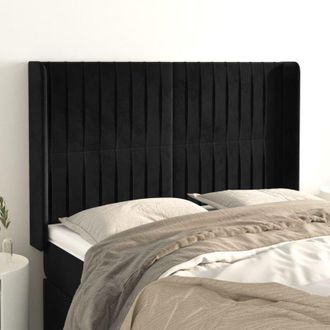 vidaXL Cabecero Con Orejas De Terciopelo Negro 147x16x118/128 Cm Vidaxl