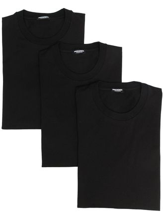 Dsquared2 Drie T-shirts met ronde hals - Zwart