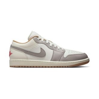 Nike Jordan MENS AIR JORDAN 1 LOW_SAIL/FIRE RED-COLLEGE GREY-HEMP