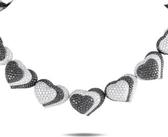 De Grisogono Collana Hearts in oro bianco 18 carati con diamanti - Argento