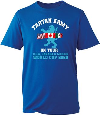 Generic Soccer Army on Tour T-Shirt, Football Supporters T-Shirt, Scotland World Cup Gift, Unisex Adults and Kids Tee Top(Royal Blue, 12 Years)