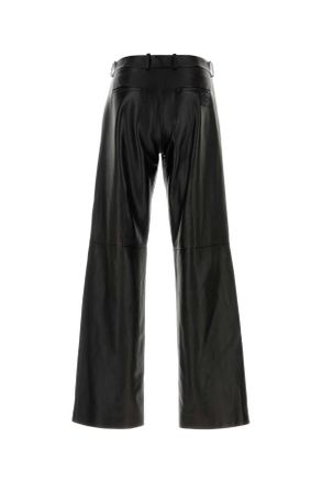 Fendi Mens Black Nappa Leather Pant Exterior: Lamb Pantaloni Trousers