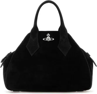 Vivienne Westwood Black Suede Medium Yasmine Handbag