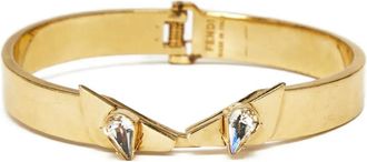 Fendi Bracciale rigido con cristalli - Oro