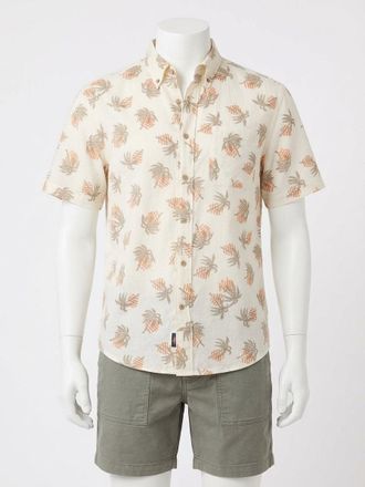 Faherty Short Sleeve Breeze Shirt In Sunlit Palm & Waves