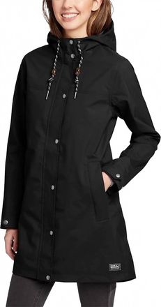 Eddie Bauer Womens Riley Zip Up Waterproof Weatheredge Parka Coat In Black