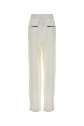 Tom Ford Paw682fax1717 Wad Offwhite Silk Pantaloni Trousers