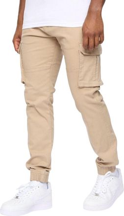 Crosshatch Heren Frentons Leren Patch Cargo Broek (Steen)
