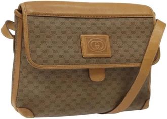 Gucci Pre-owned Leather gucci-bags - Dames - Vintage Schoudertas - Beige - ONE Size - Leer - Vintage