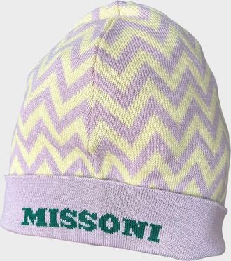 Missoni Womens Multicolour Wool Zig Zag Beanie Hat - Size: ONE size