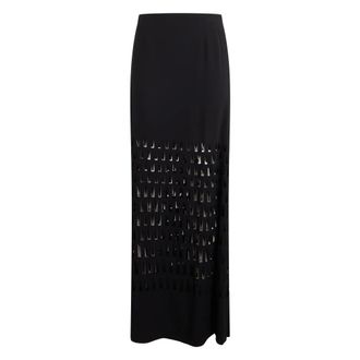 Alberta Ferretti Rokken, Dames, Zwart, M, Lange rok met uitgesneden patroon