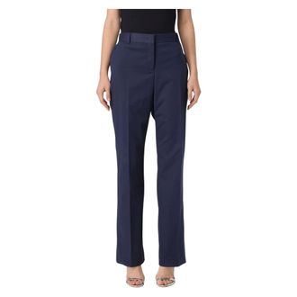 Alberta Ferretti Dames, Broeken, Blauw, Maat: XL Katoen