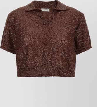 Brunello Cucinelli polo knit shirt collar ribbed hem