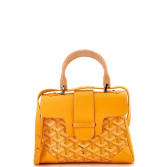 Goyard Saigon Top Handle Bag Coated Canvas with Leather Mini