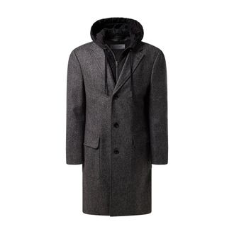Baldessarini Baldessarini, Single-Breasted Coats, male, Black, Size: XL B0 18740.1100 BLD-Collo-P Wollmantel mit Kapuze