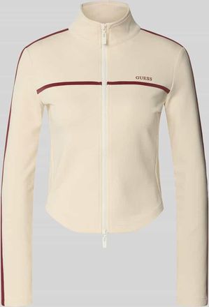 Guess Slim Fit Sweatjacke mit Stehkragen Modell Jasmine in Offwhite, Gr&ouml;&szlig;e XL