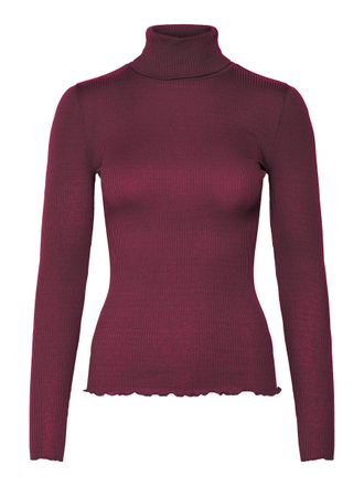 Rosemunde Rollkragenshirt ROSEMUNDE Beatha silk shirt, Damen, Gr. XS, lila (beere), Strick, Obermaterial: 55% Seide, 45% Baumwolle, unifarben, figurbetont h&uuml;ftl