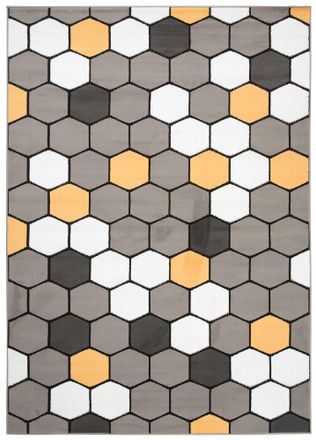 Tapiso Alfombra para niño gris amarillo blanco geométrico 160x220cm