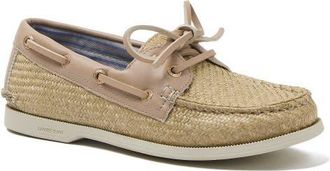 Lands End Seaport Woven Boat Shoes in Warm Almond/tan at Nordstrom, Size 7.5