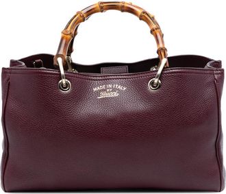 Gucci Pre-owned Gucci Medium Calfskin Bamboo Shopper Satchel Ladies 323660 520981