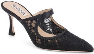 Badgley Mischka Oaklyn Cutout Mule in Black Satin at Nordstrom, Size 9.5