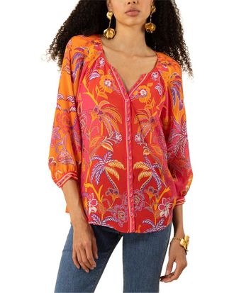Hale Bob Hale Bob Freyja Long Sleeve Silk Top