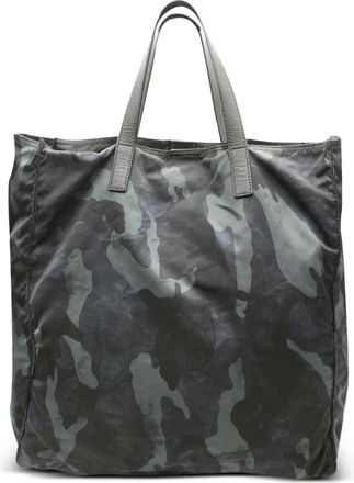 Prada leather tote bag - women - Nylon/Leather - One Size - Green