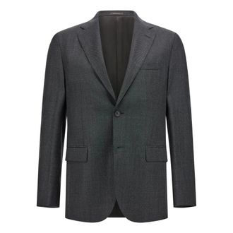 Boggi Milano Kostuums, Heren, Grijs, 2Xl, Wol, Zuivere wol Birds Eye jas