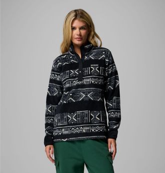 Columbia Fleecepullover COLUMBIA Benton Springs Printed 1/2 Snap, Damen, Gr. XS, schwarz (schwarz deschutes days), Obermaterial: 100% Nylon. Futter: 100% Polye