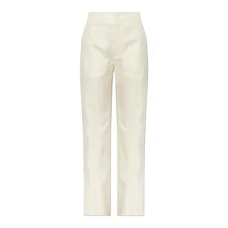Kenzo Straight Trousers, female, Beige, Size: S Wool Pleated Trousers