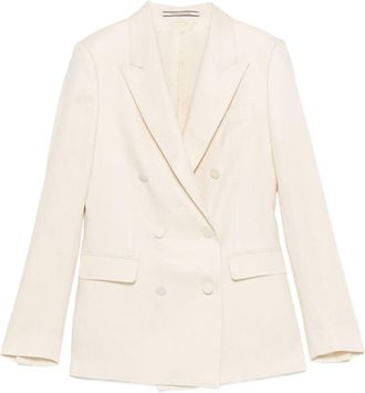 Tagliatore Womens Linen Double-Breasted Suit
