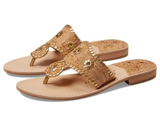 Jack Rogers Jacks Flat Sandal Womens Sandals Natural Cork/Gold : 9.5 M