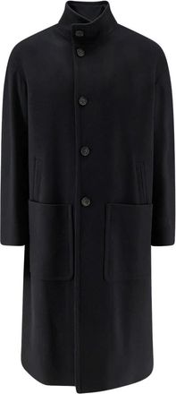 Hev&ograve; Single-Breasted Coats - Heren - Mantel - Zwart - L - Jassen