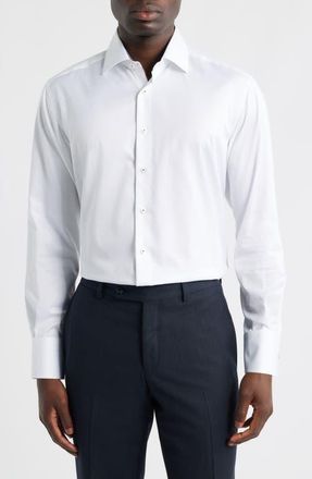 Eterna Modern Fit White Cotton Twill Dress Shirt at Nordstrom, Size 15.5 - L