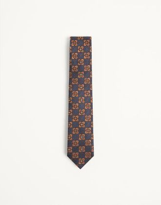 Valentino Garavani Valentie Silk And Jacquard Tie With Design