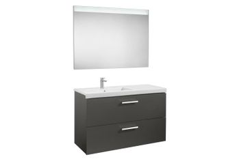 Roca Conjunto Prisma 2 Cajones Espejo 1100 Izquierda Gris
