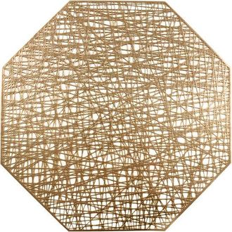 OEM Manteles Individuales De Pl&aacute;stico - Lavables - Resistentes Al Calor - F&aacute;ciles De Limpiar - 6 Piezas - Dorados Para Mesa De Comedor