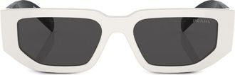 Prada rectangle-frame sunglasses - men - Acetate - 54 - White