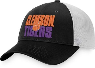 Top of the World Mens Top of the World Black/White Clemson Tigers Stockpile Trucker Snapback Hat at Nordstrom