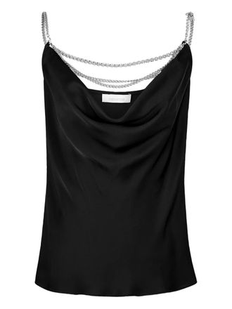 Paco Rabanne chain strap satin top - Black