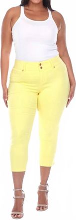 White Mark Capri Jeans - Plus In Yellow